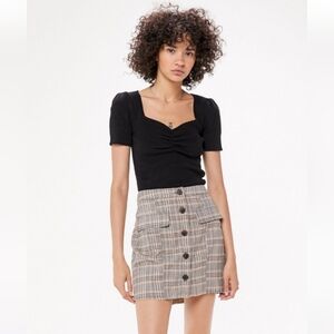 Urban Outfitters Pennsport Plaid Button-Front Mini Skirt Size S-P